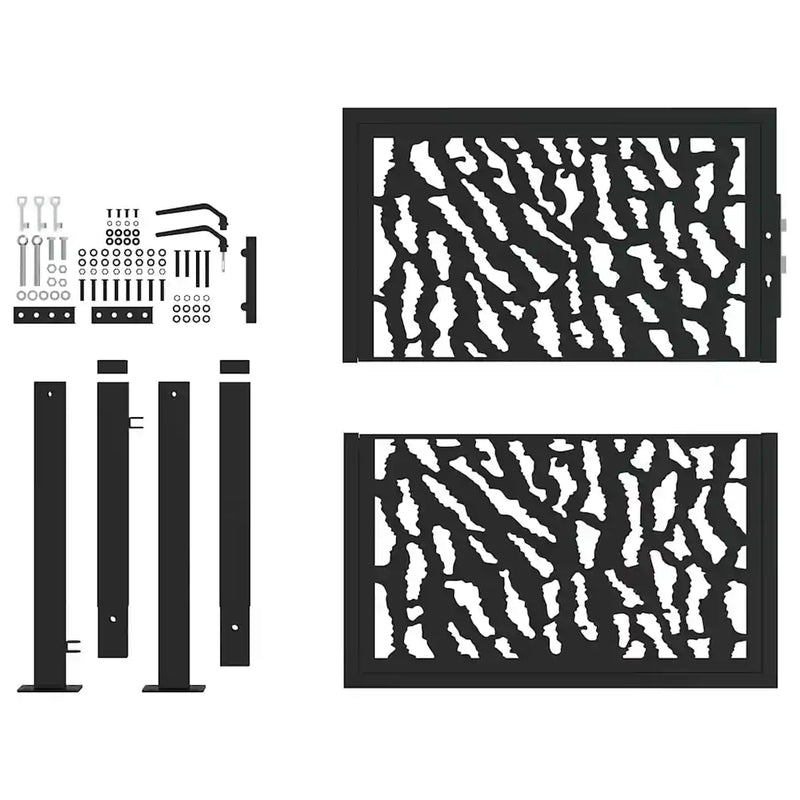 Garden Gate Black 100x100 cm Steel Trace Design