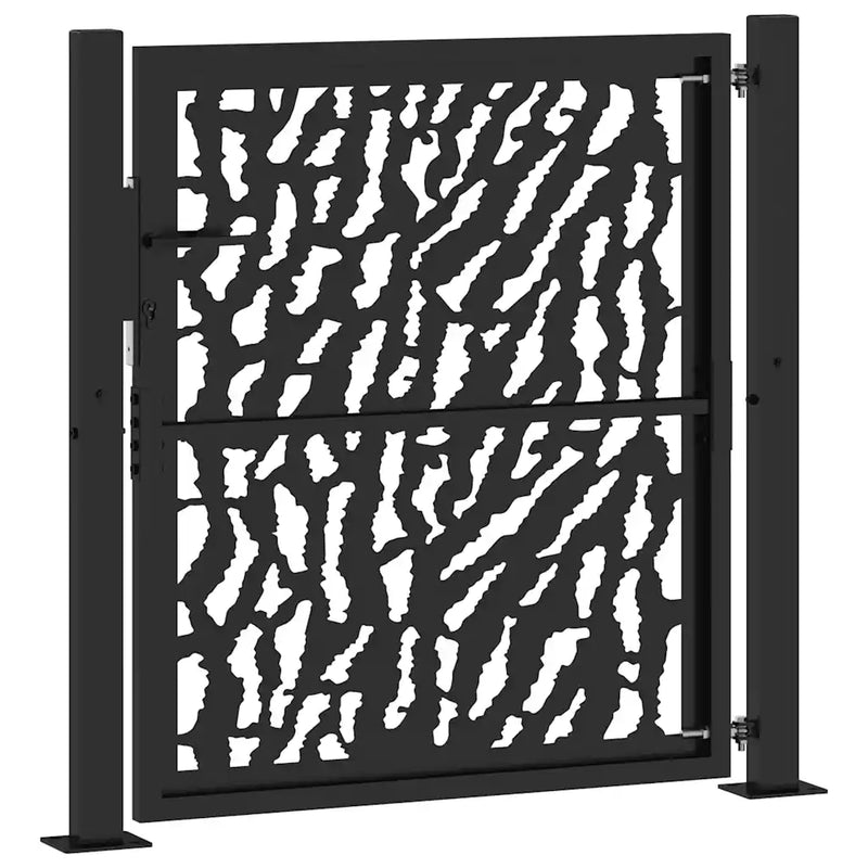 Garden Gate Black 100x100 cm Steel Trace Design