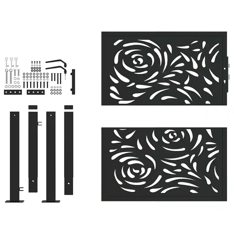 Garden Gate Black 100x100 cm Steel Flame Design