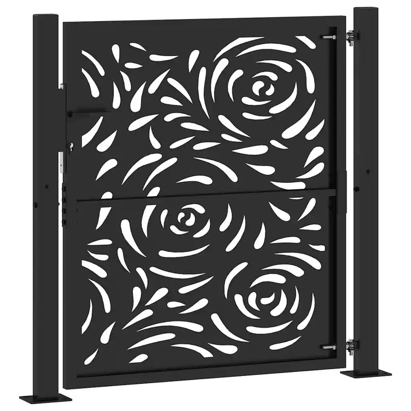 Garden Gate Black 100x100 cm Steel Flame Design