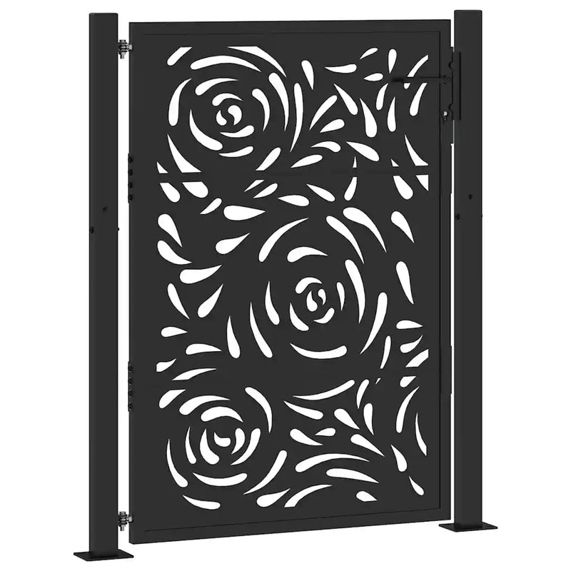 Garden Gate Black 100x125 cm Steel Flame Design