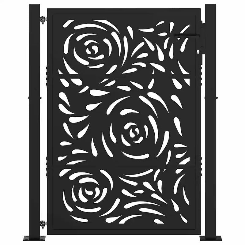 Garden Gate Black 100x125 cm Steel Flame Design