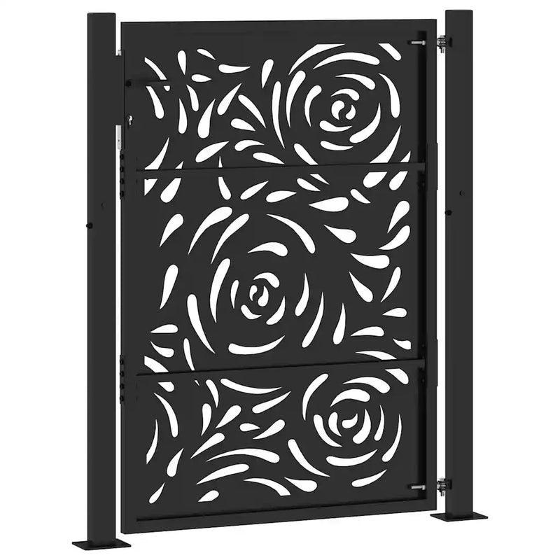 Garden Gate Black 100x125 cm Steel Flame Design