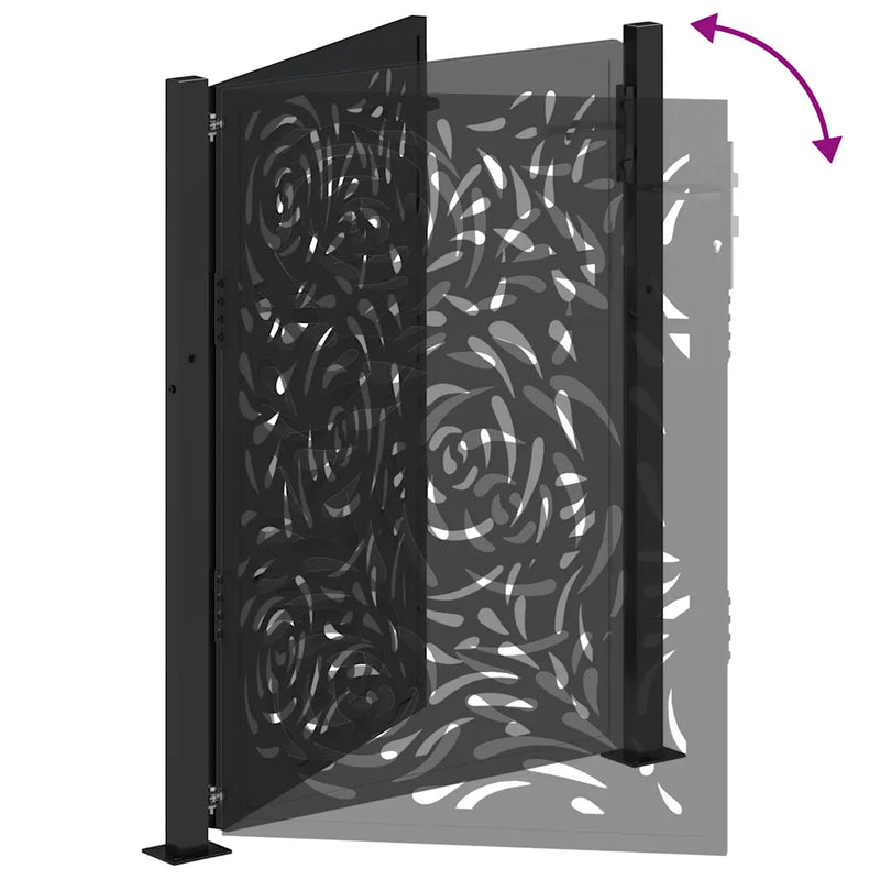 Garden Gate Black 100x125 cm Steel Flame Design