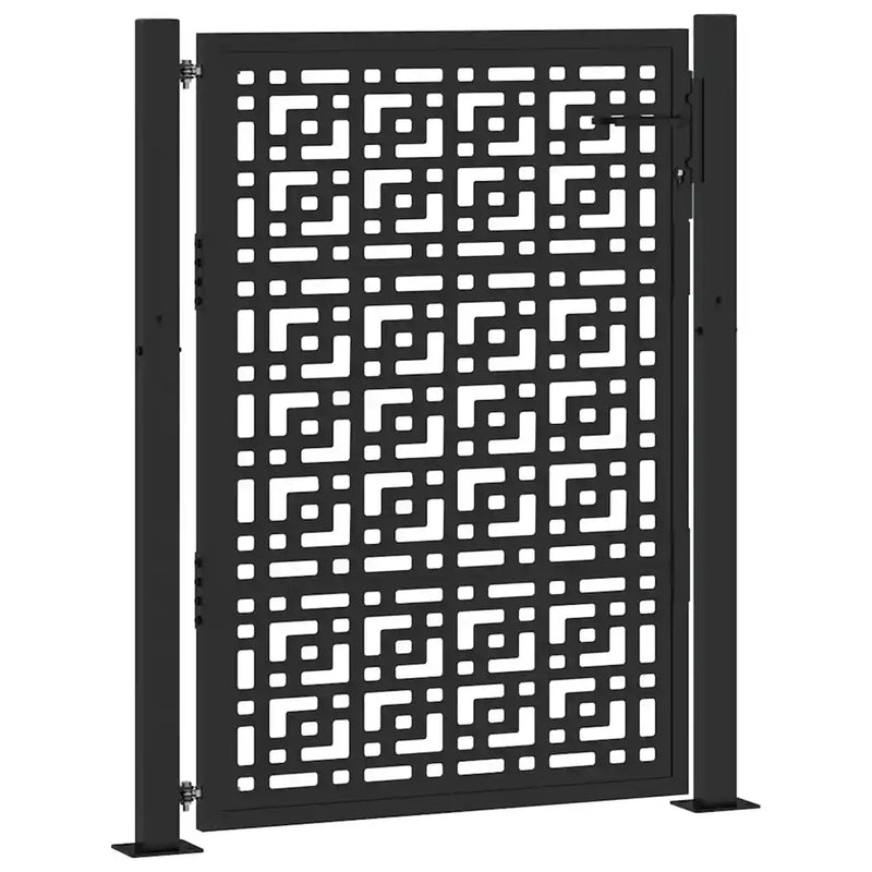 Garden Gate Black 100x125 cm Steel Cross Design
