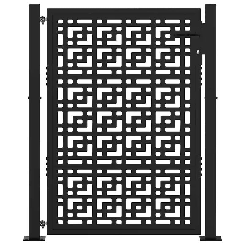 Garden Gate Black 100x125 cm Steel Cross Design