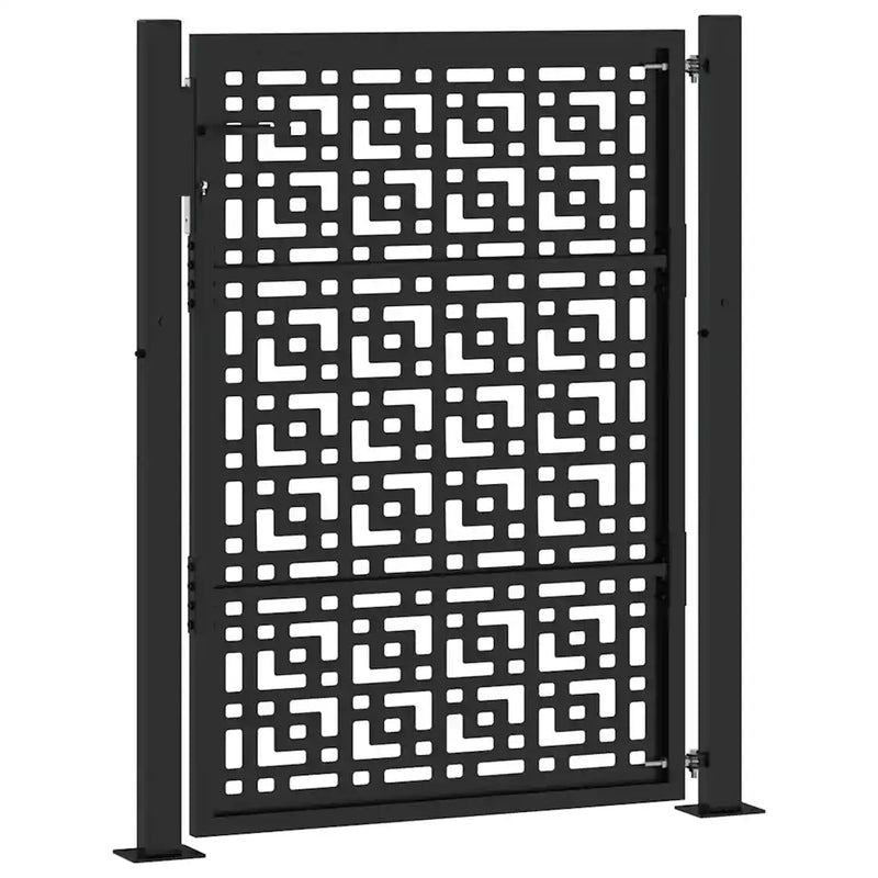 Garden Gate Black 100x125 cm Steel Cross Design