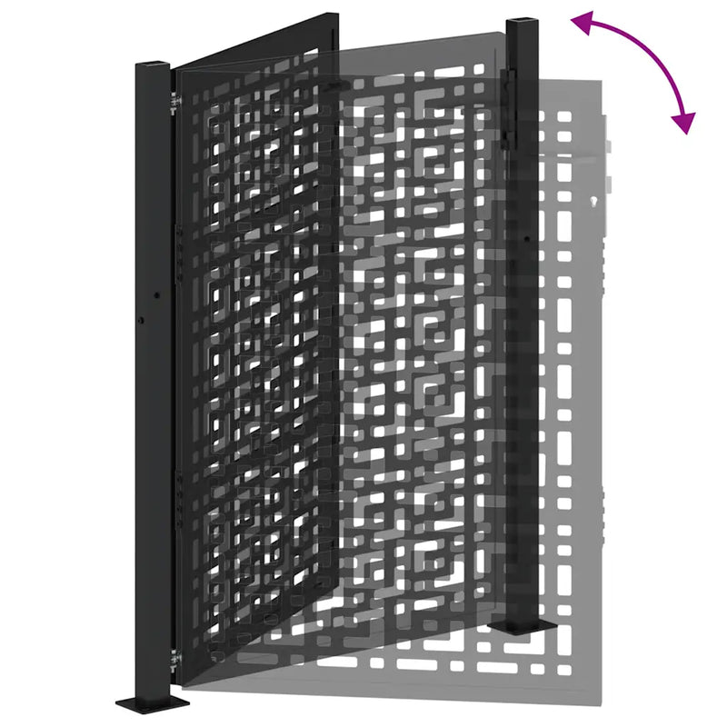 Garden Gate Black 100x125 cm Steel Cross Design