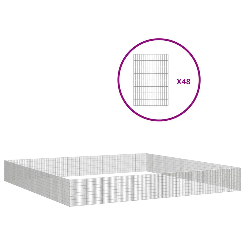 Free Range Animal Enclosure 48-Panel 54x80 cm Galvanised Iron