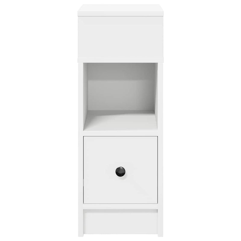 Bedside Cabinet with Drawer White 25x31x66 cm
