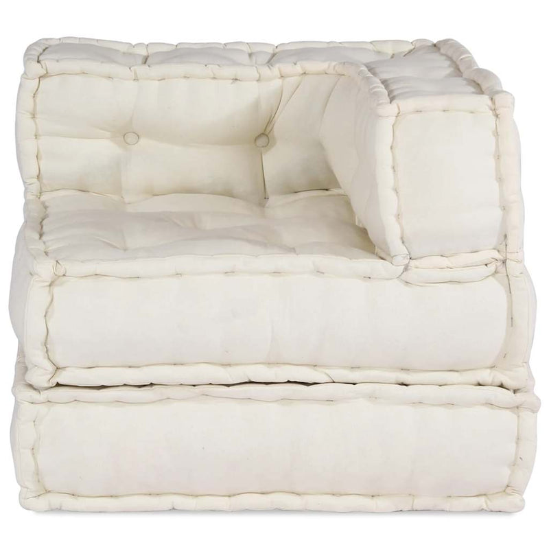 vidaXL Modular Pouffe Cream 70x70x54 Fabric