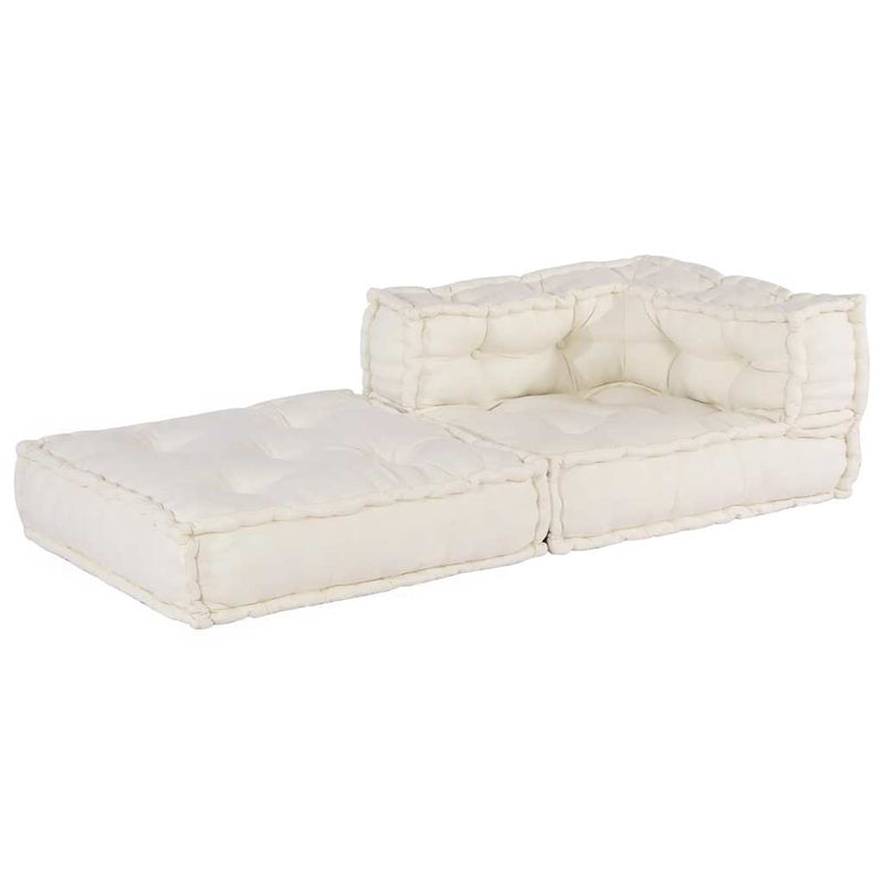 vidaXL Modular Pouffe Cream 70x70x54 Fabric