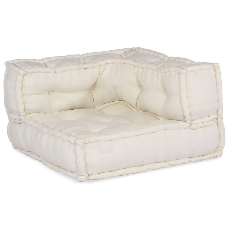 vidaXL Modular Pouffe Cream 70x70x54 Fabric