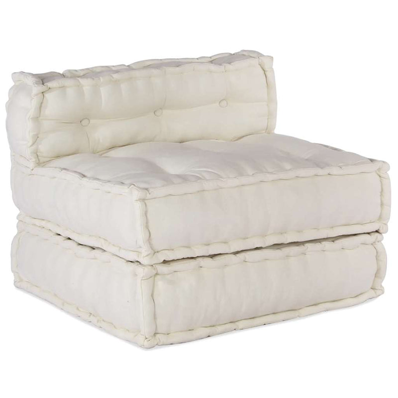 vidaXL Modular Pouffe Cream 70x70x54 Fabric