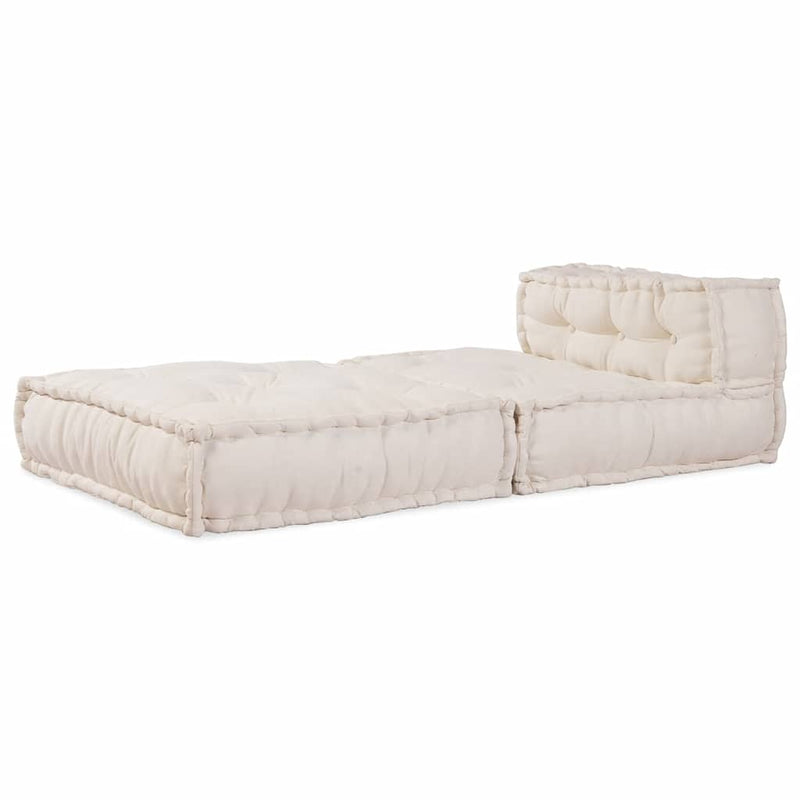 vidaXL Modular Pouffe Cream 70x70x54 Fabric