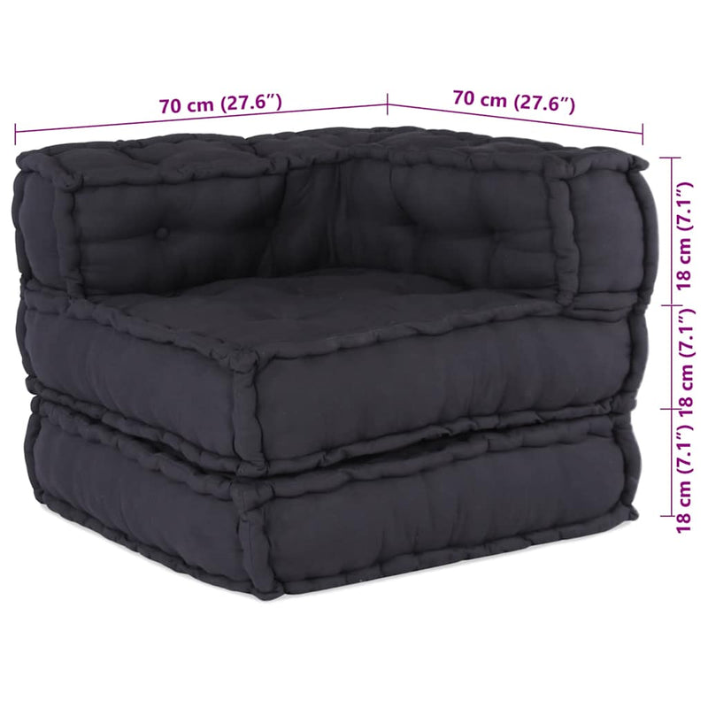 vidaXL Modular Pouffe Anthracite 70x70x54 Fabric
