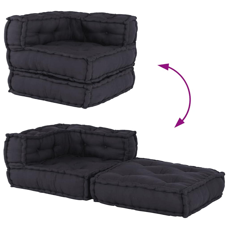 vidaXL Modular Pouffe Anthracite 70x70x54 Fabric