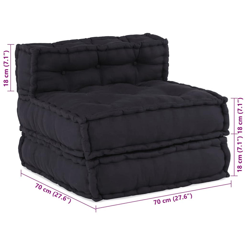 vidaXL Modular Pouffe Anthracite 70x70x54 Fabric