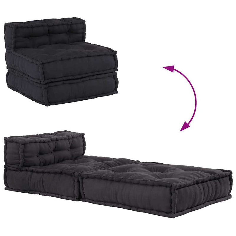 vidaXL Modular Pouffe Anthracite 70x70x54 Fabric