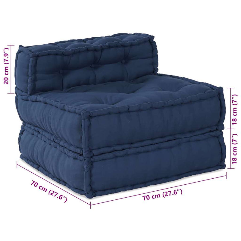 vidaXL Modular Sofa Indigo 70 x 70 x 56 cm Fabric