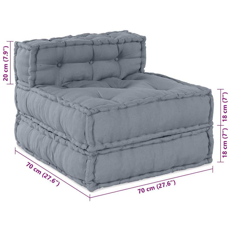 vidaXL Modular Sofa Grey 70 x 70 x 56 cm Fabric
