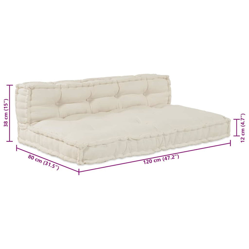 vidaXL Sofa Cushion 2 pcs Cream Fabric