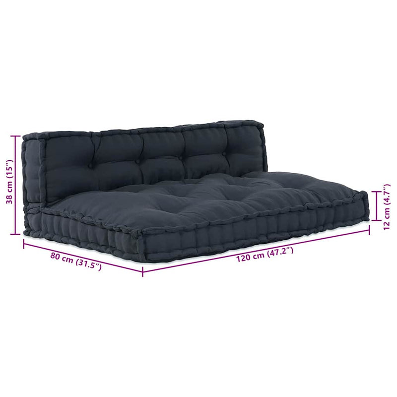 vidaXL Sofa Cushion 2 pcs Anthracite Fabric