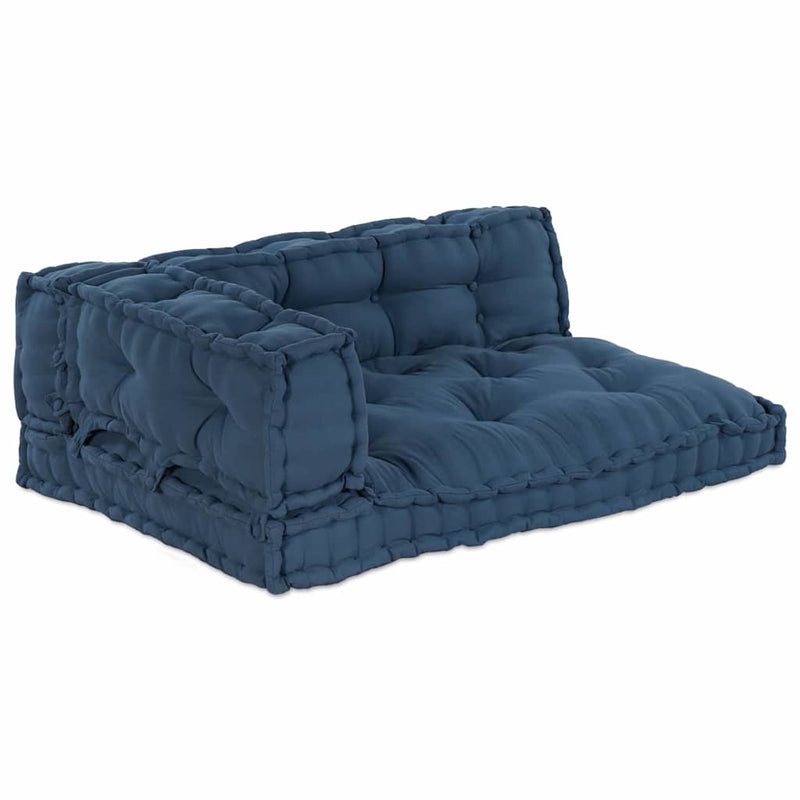 vidaXL Sofa Cushion 3 pcs Indigo Fabric