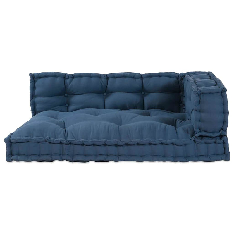 vidaXL Sofa Cushion 3 pcs Indigo Fabric