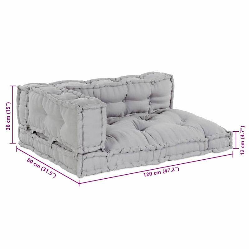 vidaXL Sofa Cushion 3 pcs Grey Fabric