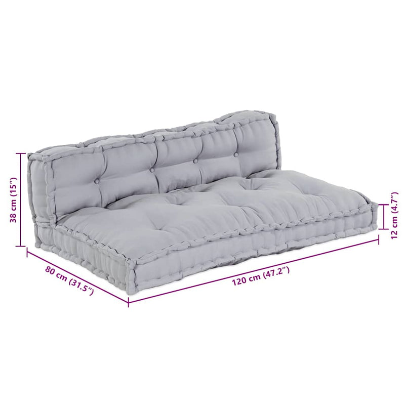 vidaXL Sofa Cushion 2 pcs Grey Fabric