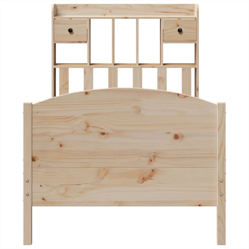 Bookcase Bed without Mattress 90x190cm Solid Wood Pine