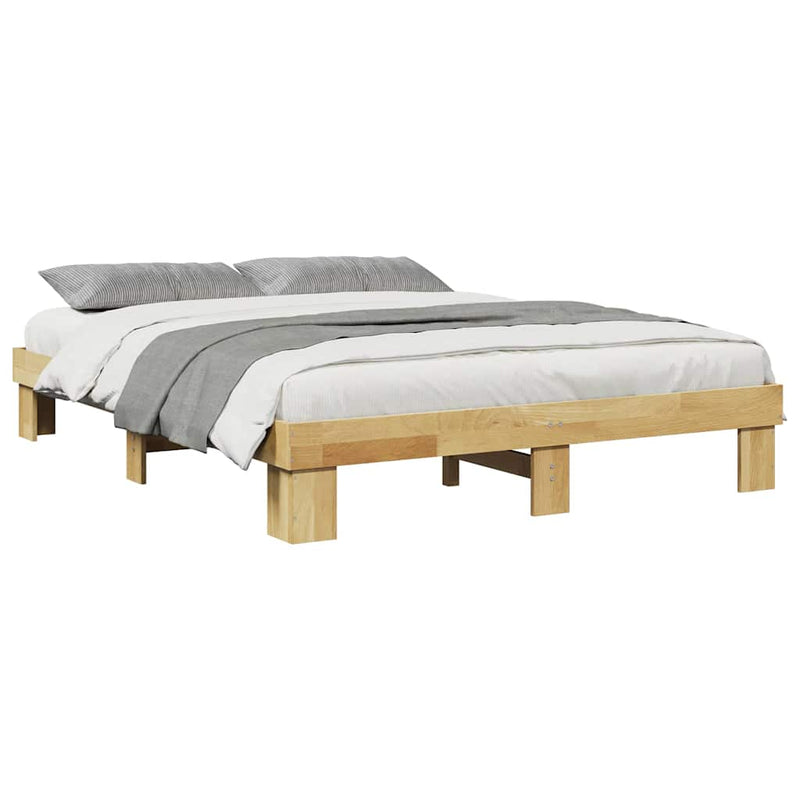 vidaXL Bed Frame without Mattress 150x200 cm Solid Wood Oak