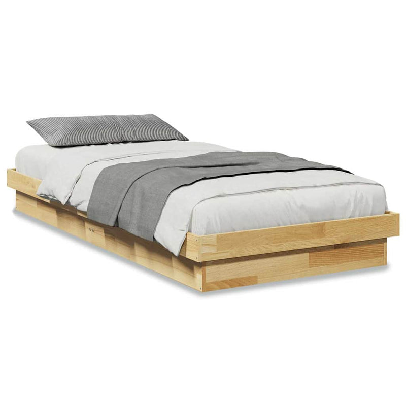 vidaXL Bed Frame Without Mattress 90x190 cm Solid Oak Wood
