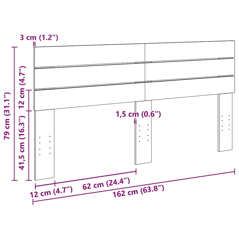 vidaXL Headboard 160 cm Solid Wood Oak