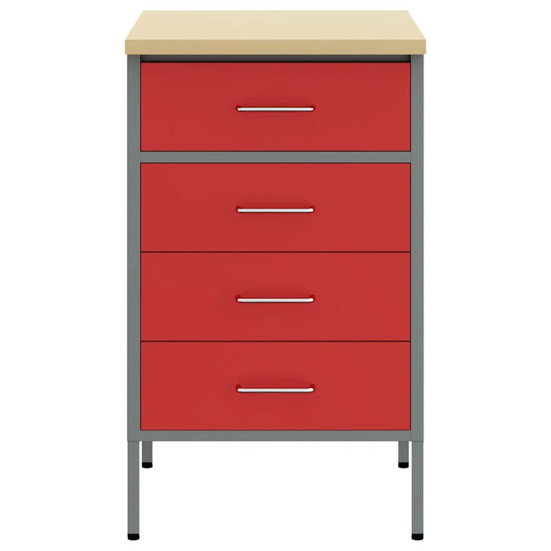 Work Bench with Drawer Red and Grey 50 x 55 x 85 cm