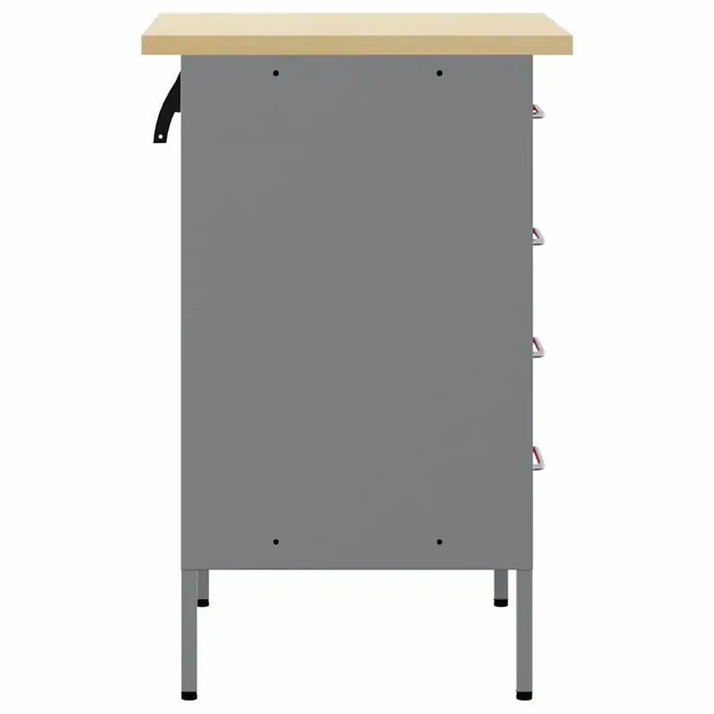 Work Bench with Drawer Red and Grey 50 x 55 x 85 cm