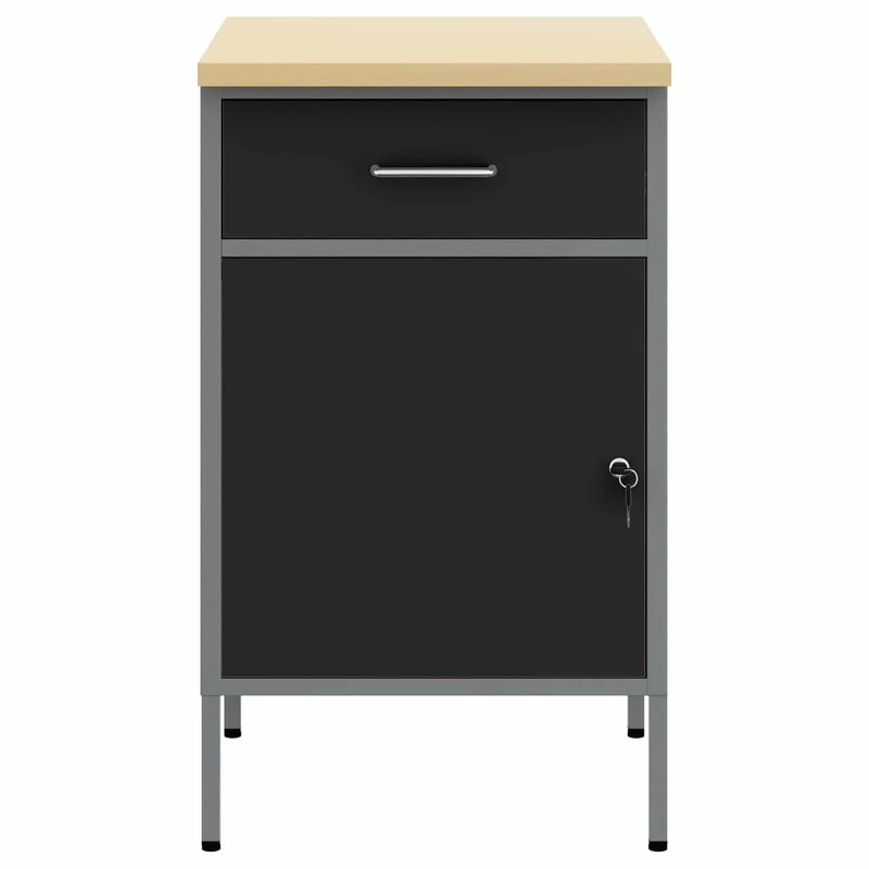 Work Bench with Drawer with Lock Black and Grey 50 x 55 x 85 cm