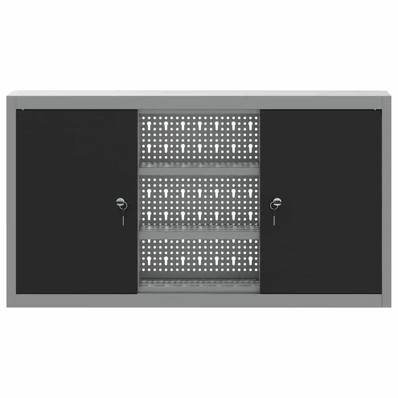 Tool Cabinet with Shelf Black and Grey 100 x 20 x 55 cm Steel
