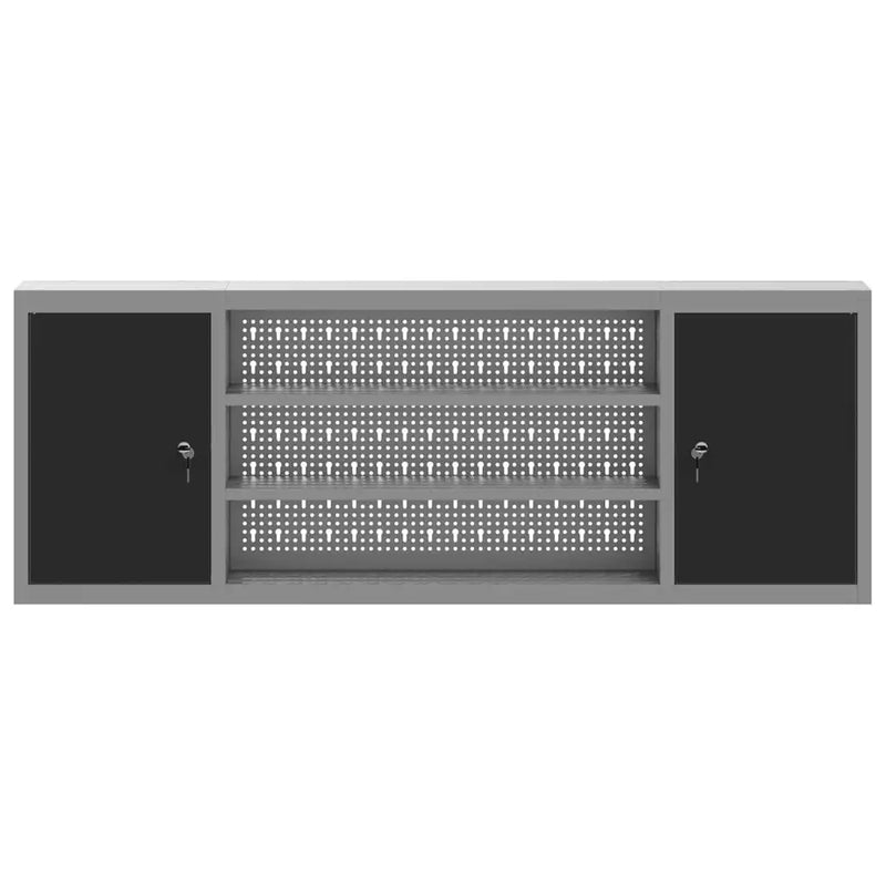 Tool Cabinet with Shelf Black and Grey 150 x 20 x 55 cm Steel