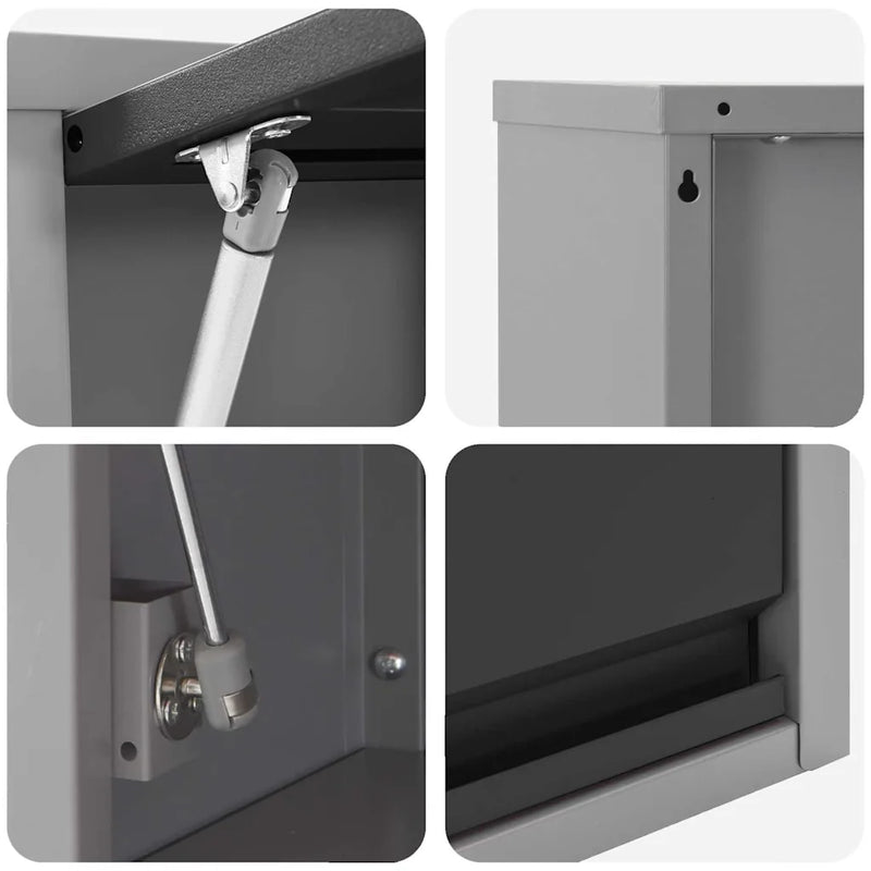 Tool Cabinet with Storage Black and Grey 100 x 25 x 35 cm Steel