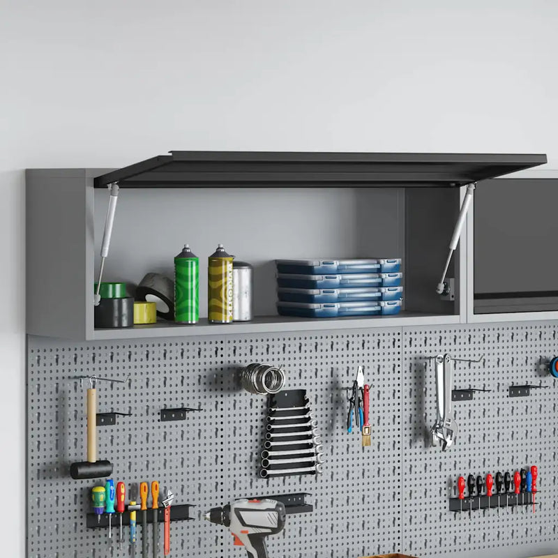 Tool Cabinet with Storage Black and Grey 100 x 25 x 35 cm Steel