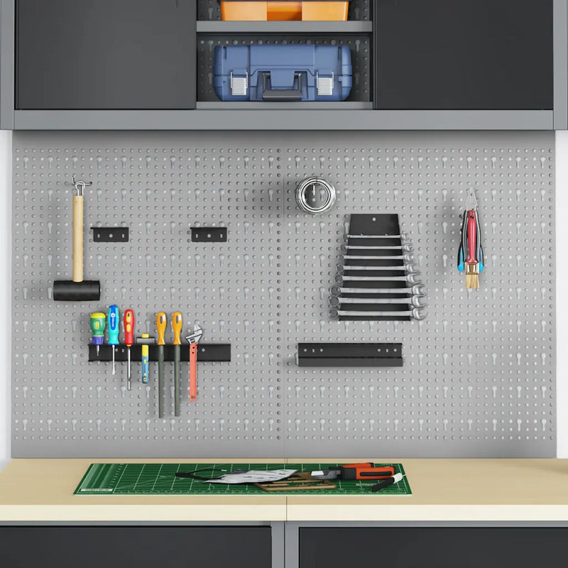 Tool Wall Panel 2 pcs Grey 100 x 1 x 60 cm Steel
