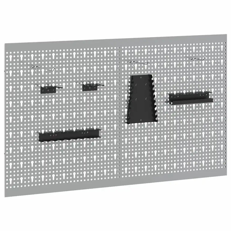 Tool Wall Panel 2 pcs Grey 100 x 1 x 60 cm Steel
