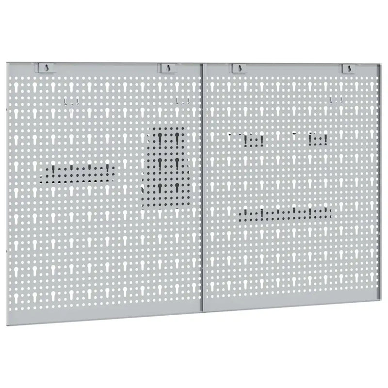 Tool Wall Panel 2 pcs Grey 100 x 1 x 60 cm Steel