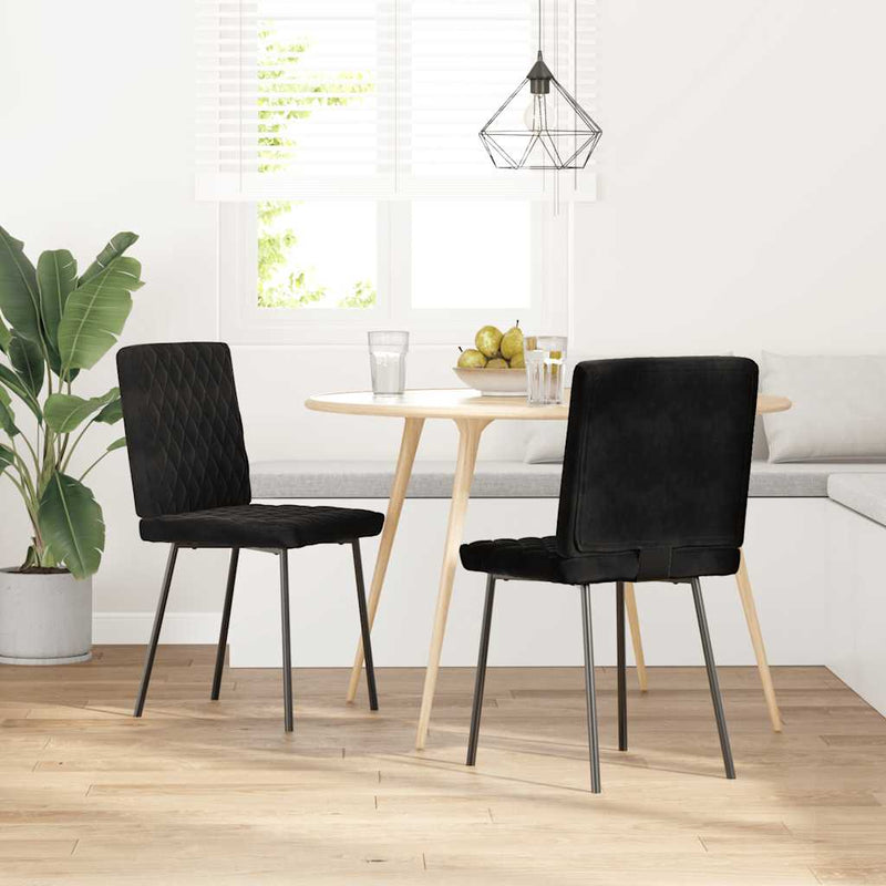 vidaXL Dining Chairs 2 pcs Black Velvet