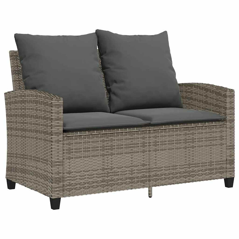 vidaXL 6 Piece Garden Sofa Set with Cushions Grey Poly Rattan