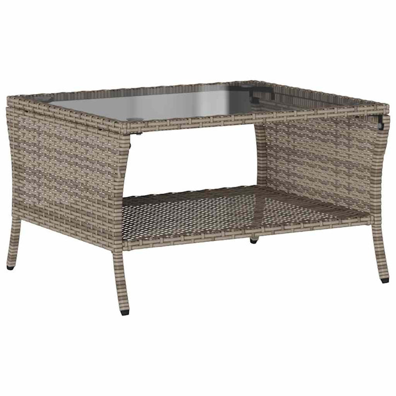 vidaXL 6 Piece Garden Sofa Set with Cushions Grey Poly Rattan