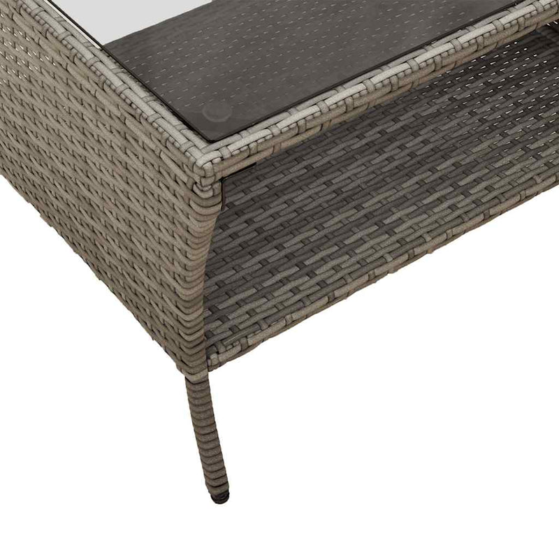 vidaXL 6 Piece Garden Sofa Set with Cushions Grey Poly Rattan
