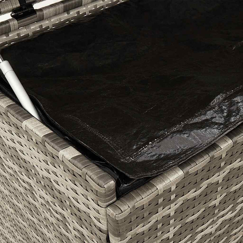vidaXL Garden Storage Box with Wheels Grey 160x55x75 cm Poly Rattan